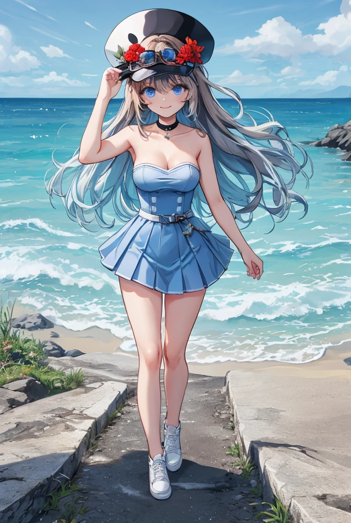 beachside，Beautuful Women，cabelos preto e longos，blue-sky，Bumpy large breasts，long leges，比基尼，seductiv，Raised sexy，The lower chest looms