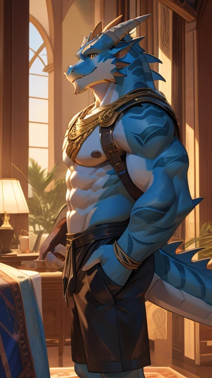 NSFW (male anthro dragon), standing, solo, muscle, detailed scale texture, old castle, (battlefield), Naked, Big dick, (blue body, white belly), (art by chunie, (drakgem), ((rakisha)), (kontanagamori)), (front view), looking pleasured, [simple background], detailed pupils, masterpiece artwork, caustics, rim lighting, single light source, sharp shadows, solo portrait, (digitigrade), (kemono), by inessa garmash, greg rutkowski, pino daeni, ruan jia, (light particles), rose petals, Close up of his Genitals, Big balls