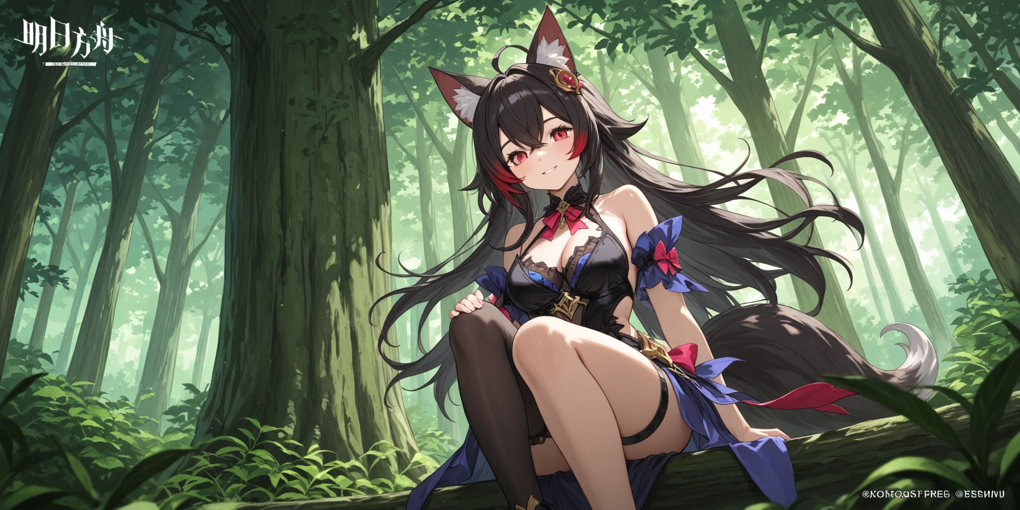 Vaginal breasts, nouveau, （Dutch angle:1.3), filmgrain, color difference, Green eyes，Black color hair，Brown fox ears，Masterpiece, Best quality, RAW photo, Photorealistic, absurderes, 1girll, Cute, Perspective,  A high resolution, Ultra detailed, Detailed eyes and face, Sharp pupils, Realistic pupils, Sharp focus,  detailed full figure, beautiful legwear, Socks above the knees, Met a friend, leaving home