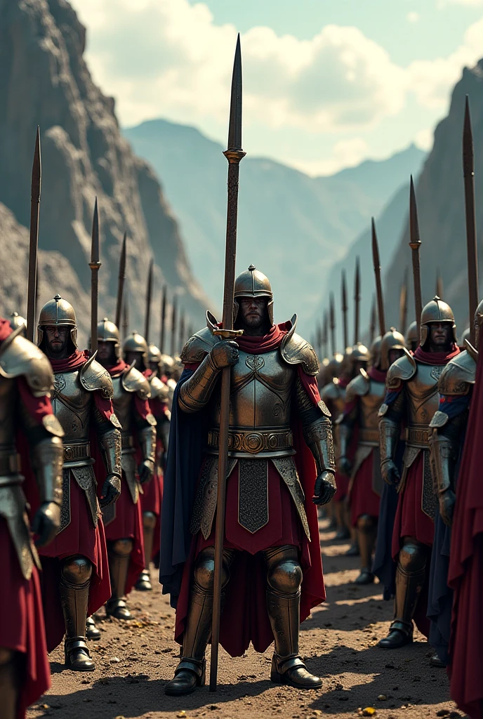 Imagem de um grupo de homens vestidos com armadura romana, levando espartanos para a batalha, vestido com armadura espartana, vestido com armadura romana, vestidos com roupas romanas, standing on the field of battle, standing on a battlefield, Pronto para a batalha, standing on rocky ground, vestindo armaduras antigas, em uma paisagem de arena de gladiadores, standing in an arena