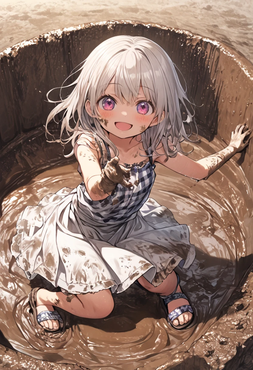 (Anime: Girl. 1 girl. Cute girl. . Slave. White hair. Long hair. Blue eyes. Beautiful eyes. Slave collar. Shackles. Dirty tunic. Torn tunic. Dirty panties. Torn panties. barefoot). (Cold: Runny nose. Wants to sneeze. Needs to sneeze. Very desperately wants to sneeze. Sneezing. Sneezing. Snotty sneezing. Snot flows from the nose when sneezing. Nasal mucus. Handkerchief. She sneezed. She sneezed with snot spraying out of her nose. Covers her nose hand. Blows his nose). (Urinary incontinence: Wants to pee. Needs to pee. She pees under herself, pees in her panties, crying, very desperate to pee, she peed herself, urine runs down her thighs to the ground). (Diarrhea: Wants to poop. Very strong desire to poop. She needs to poop. She poops under herself, poops in her panties, she craps herself. The poop comes out of her butt in torn panties and poops on the ground). (The girl sneezed, peed and crap herself while standing, cover her nose with one hand and blow her nose, and the other tightly covers her crotch). (Hand with a handkerchief near the face, hand between the legs). (Shaded face, desperate, worried, sigh, blush all over face, embarrassed, looking: 1.5), (Ultra detailed face, Best quality: 1.5), (From Side) (8K, ultra-detailed, Best quality, anatomically perfect body:1.5), (small breasts:1.2), (shiny skin), (ever tall, full body, standing, (Standing sneezes, pees and poops.) (NSFW, sneeze fetish, Urination, pee, pissing, pining, scat). Standing at full height. Standing poop.