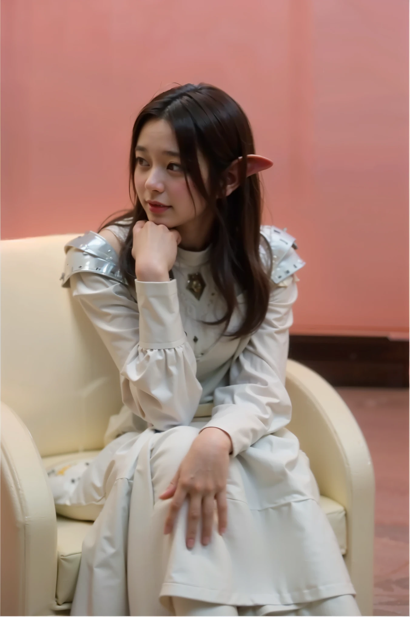 (Completely live action:1.37), (xtremely realistic textures:1.37), (masterpiece, best quality:1.2), (8k uhd, 16k, 32k, ultra high res), amazingly realistic skin, amazingly realistic photo, superrealism, (photorealistic:1.37), (RAW photo), extremely realistic, (extremely realistic all details), (extremely realistic all textures), extremely realistic lighting, extremely realistic shadow, (japanese girl:1.5), ((young face)), smiling, happy, extremery realistic face, extremely realistic skin, extremely realistic eyes, extremely realistic background, extremely realistic detail up, kkw-ph1, ((extremely intricate details, knight armor, elf ear))