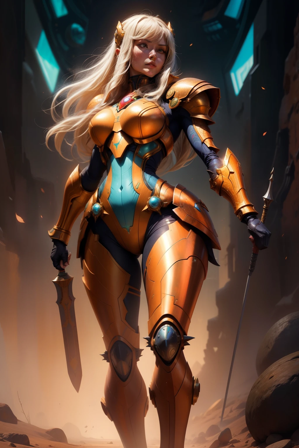 highly detailed art, high quality, Samusu Aran fictional character and protagonist of the Metroid series games, samus aran coming out of her armor, open metroid armor, samus ara coming out of her armor