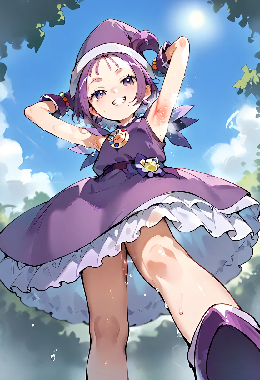 ojsgwopmgc, standing, smile, city <lora:segawa-onpu-witch:1>
