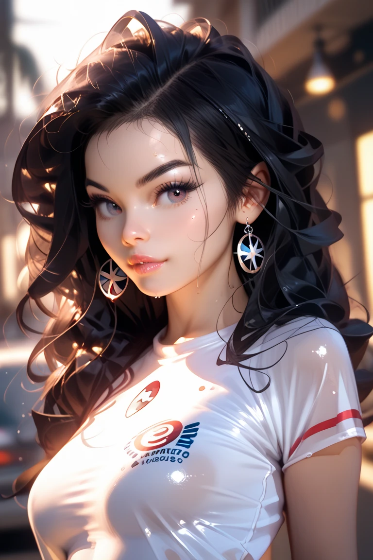 ((((highest quality)))), (((Ultra-precision CG 16K))), (((masterpiece))), (((Very detailed))), (((Extremely detailed))), (((Black outline:1.3, Written boundary depth:1.3 , Written soft outline, sharpness))), Maximum clarity and sharpness, Multilayer Texture, Surface Shading, Cinematic lighting, Beautiful details sparkle ,Perfect Proportions, Limited to one woman, BREAK accurate, Anatomically correct, Highly detailed face and skin texture, drawn in detail, Highly detailed facial and skin texture, Detailed eyes, beautiful hair, Beautiful Japanese Idol face, Beautiful and beautiful eyes, Beautiful body, Beautiful breasts, Beautiful thighs, Beautiful legs, Beautiful fingers, (Beautiful views) , skinny body, ((Beautiful Skin)), ((Skin Texture)) BREAK breast enlarged, medium Breasts, rocket breasts, (((perky breasts))), ((covered nipples)), slender waist, ( narrow eyes, blush, determined expression, hot, sweaty , Heavy breathing,) , (streaked hair, hair intakes, colored inner hair, ) BREAK (((wearing oversized printed sexy professional clothing , wearing wide-leg-pants, breasts is covered by outfit))) , wearing earrings, (((suntanned skin, tan lines))) , BREAK ( stick breast out, bending over, street fight, spotlighting ),(((looking at viewer, super detailed background , ))), BREAK (((portrait , close-up of face, bust-up shot, looking at viewer, )), (natural make), random angle, random situation , pinup magazine pose
