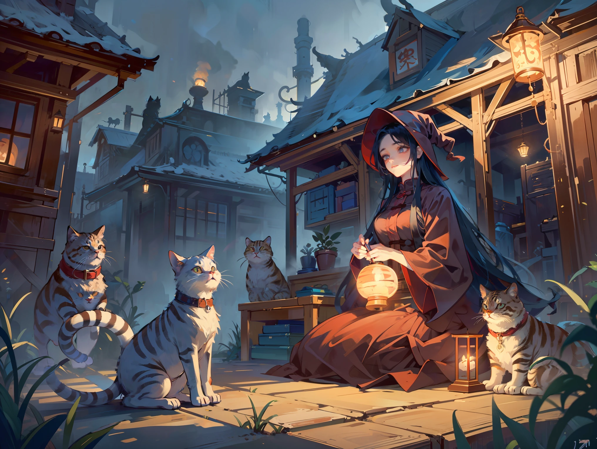A very beautiful witch、Multiple very large cats、Witch's Familiar Cat、The witch is diligently hitting the cat、The cat is standing upright on two legs、Cats are very eerie、A group of bakeneko、At that time, their apartment was a perfect room for the two when the bare light bulbs were dazzling and shook when the freight train passed by, remember? On a cold night, I was invited by a red lantern to buy a lot of oden, and they also drank a little bit of alcohol once a month