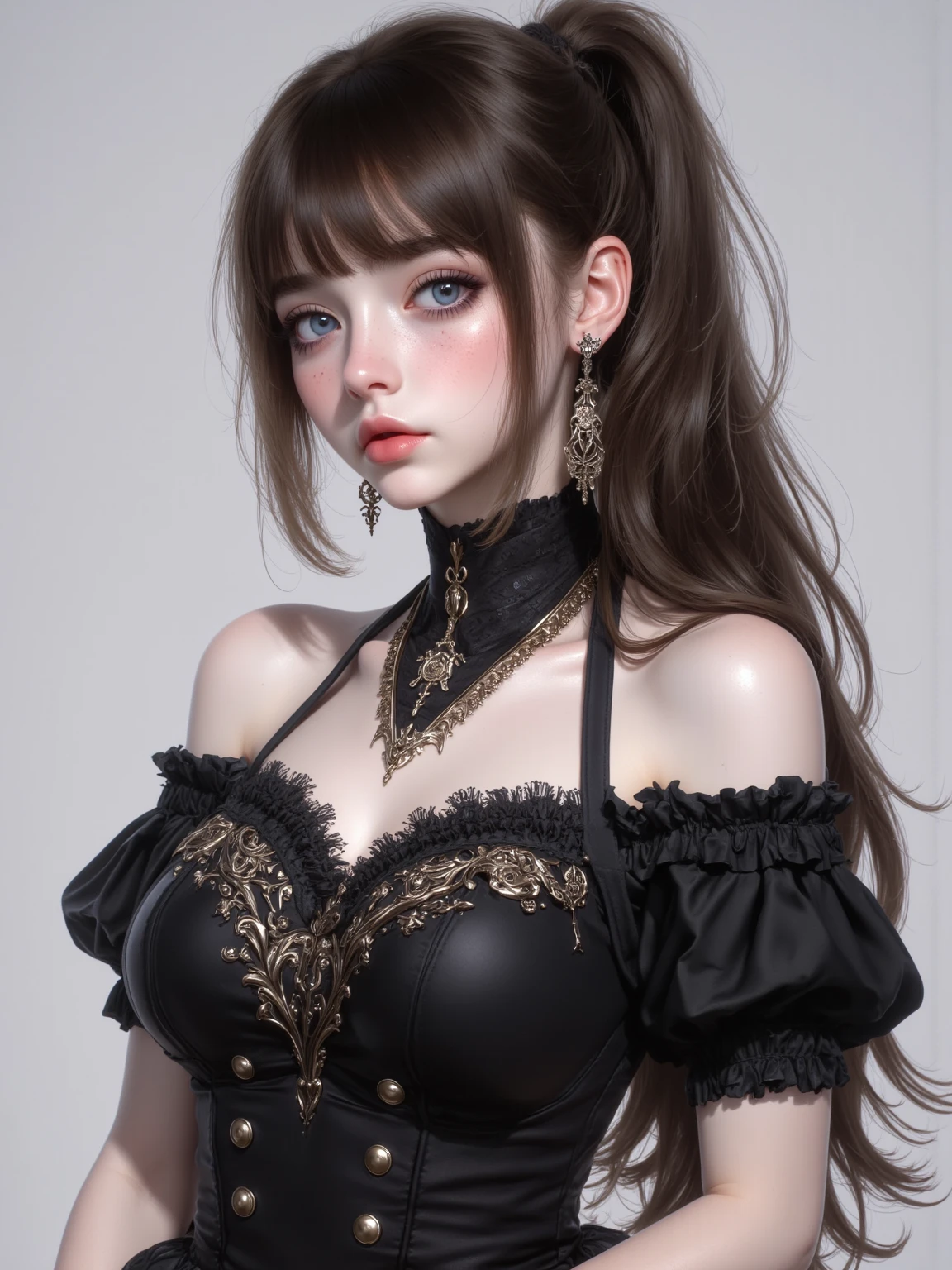 (( art by Alberto Seveso )) painting named surrealistic dream of ancient vampire princess (s4r4hsh4hi) ,(gothic, pale skin, small breasts, ) (limited colors, red, black, gold) BREAK, blood red background, perfect quality, best quality, ultrasharp, ultradetailed, perfect quality, masterpiece, intricated details