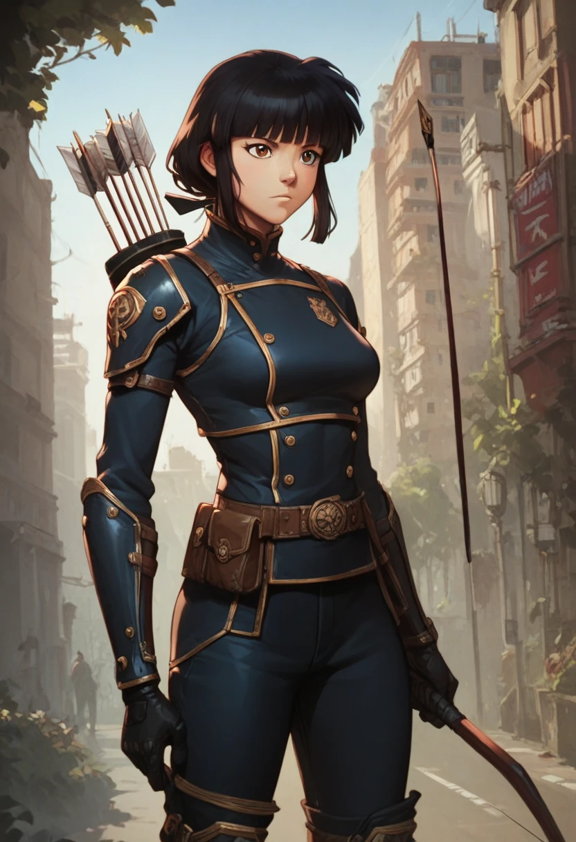 (high resolution, pixel perfect, gorgeous illustrations), (hyper quality, muste piece, etheric: 1.4), ((????)), (((cowboy shot))), face focus, ((1girl)), (((boyish))), (((((punk))))), hot Rocker punk girl, ((((???? pose, open stance)))), cool atmosphere, black hair, ((((very_short_hair, slicked_back_hair)))), (((piercing))), eyelid_piercing, nose_piercing, (((Exquisite face, aroused))), blush, ((black_lips)), (gothic_makeup), tattoo, ((((muscular_female)))), (ideal ratio body proportions, slender, flat ?????), fighter, ((((wh_chi_armor)))), ((highleg_leotard_armor)), (((????????))), shiny skin, gleaming skin, simple background,