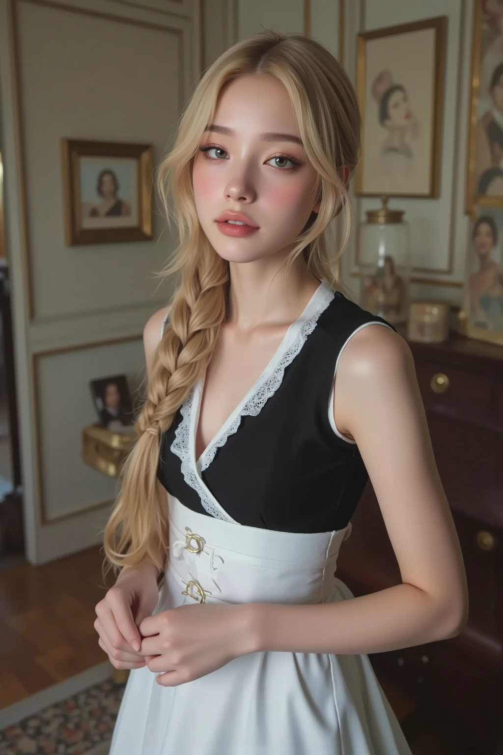 (masterpiece, best quality, ultra-detailed, best shadow), (detailed background, pastel fantasy), (beautiful detailed face), high contrast, (best illumination, an extremely delicate and beautiful), cinematic lighting, a pretty blonde girl, AliciaSilverstone, perfect body, big thighs, miniskirt, clay like artstyle, kawaii style, pixar style, dynamic pose, dreamlike aesthetic, pambeesly