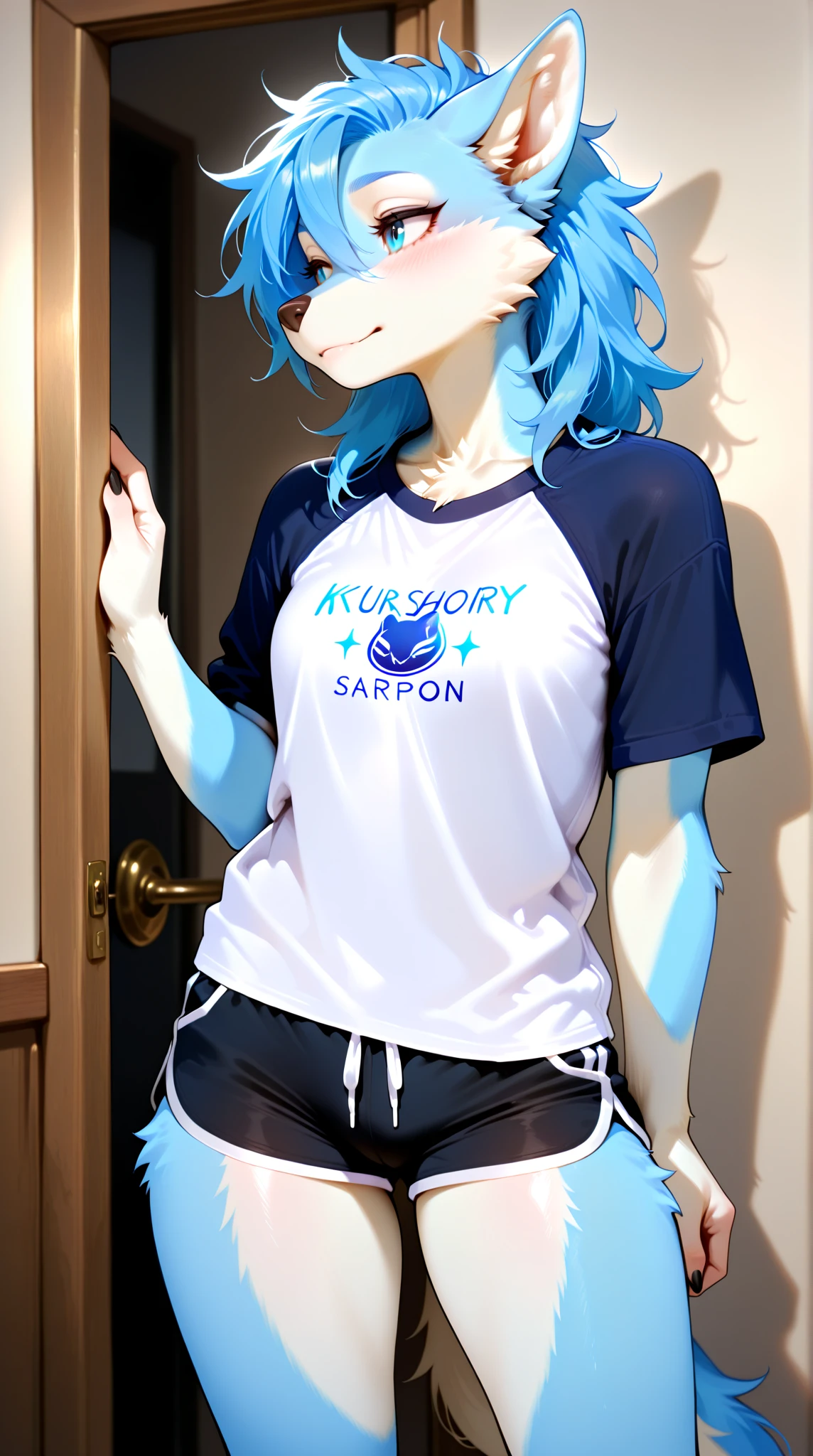 (masterpiece, best quality,ultra highres), (movie poster art,title of "Suicide Squad"),In the center of the poster,heroine girl in posing,(16yo,(darkblue wavy-short hair),thick eyebrows,middle small breasts),(wearing "king shark" costume),(shark kigurumi),(shark costume),