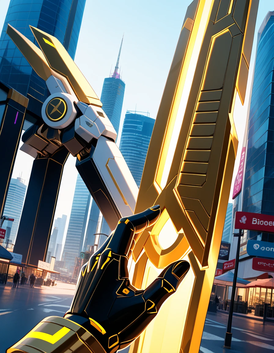 ((masterpiece, best quality)), illustration, ultra detailed 8k, photorealistic, sharp focus, highly detailed, professional lighting, colorful details, iridescent colors BREAK extreme long shot of a factory, large mechanical robot construction, microchip, computer, glowing, intricate details