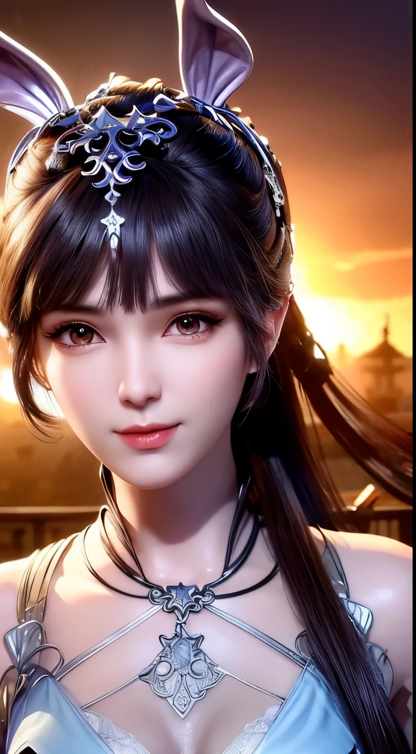 A close-up of a woman dressed in ancient costume with Chinese elements,Classical art,Cultivate the elemental sense of immortals,detailed fantasy art,Stunning character art,Epic and refined character art,Beautiful Chinese costumes,Extremely detailed artistic germination,Detailed digital anime art, Artgerm on the art station Pixiv,Swimsuit girl,Exquisite and intricate headwear and jewelry