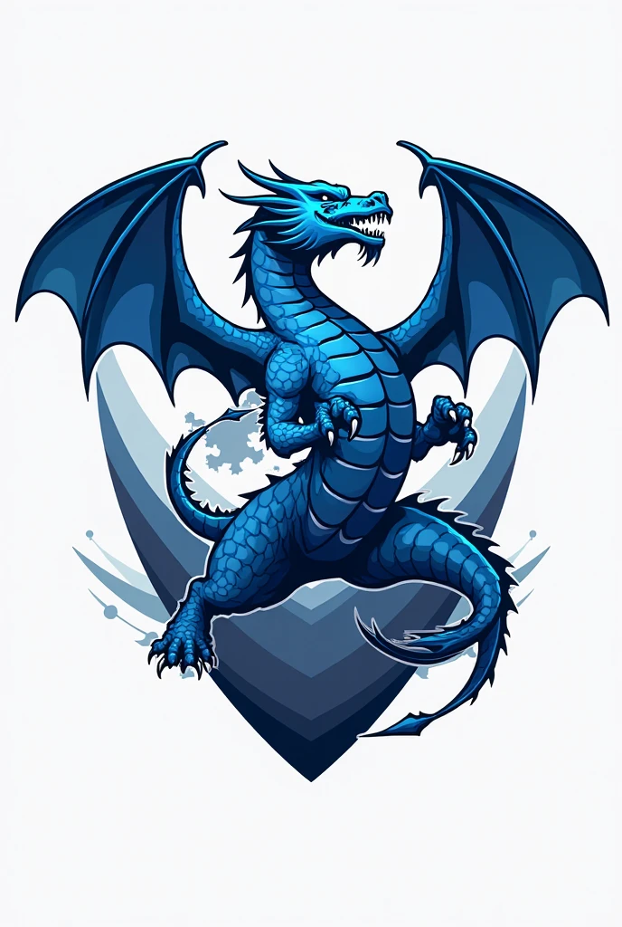 ::style vetor, vectorized logo of a white dragon, soon in (((rounded shape))), with white and light blue colors, white outlines and backgrounds, ::n_style image background, Deformations in the logo, animated cartoon, anime white background

