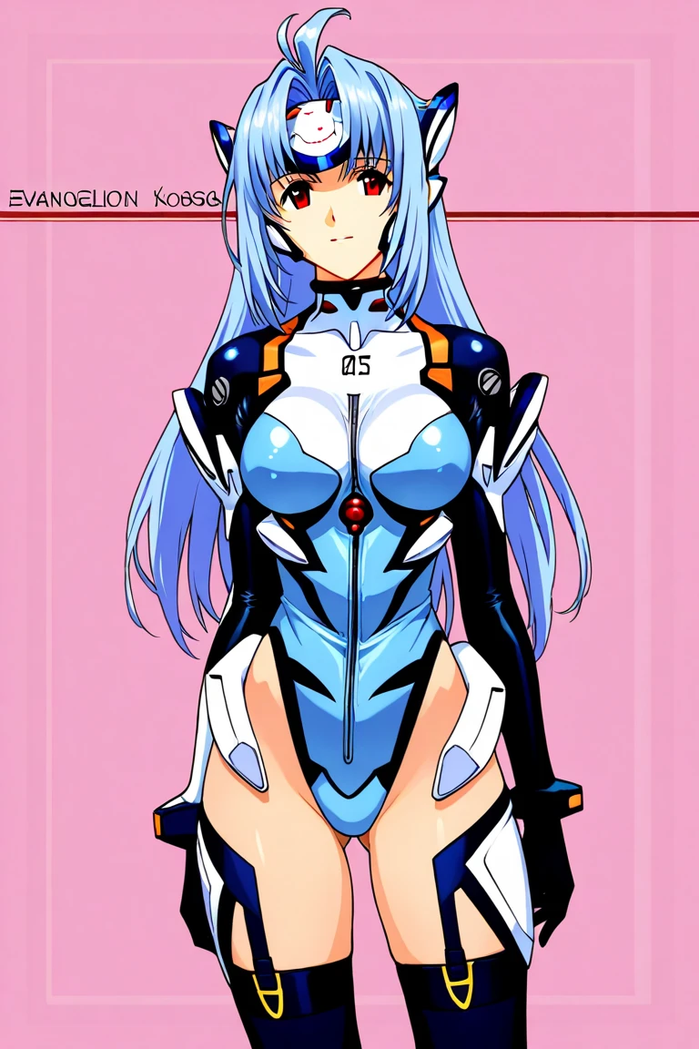 1990s (style), 1980s (style), retro artstyle, One girl, robot girl, robot, white_robot_articulations, NSFW, pink_hair, long_hair