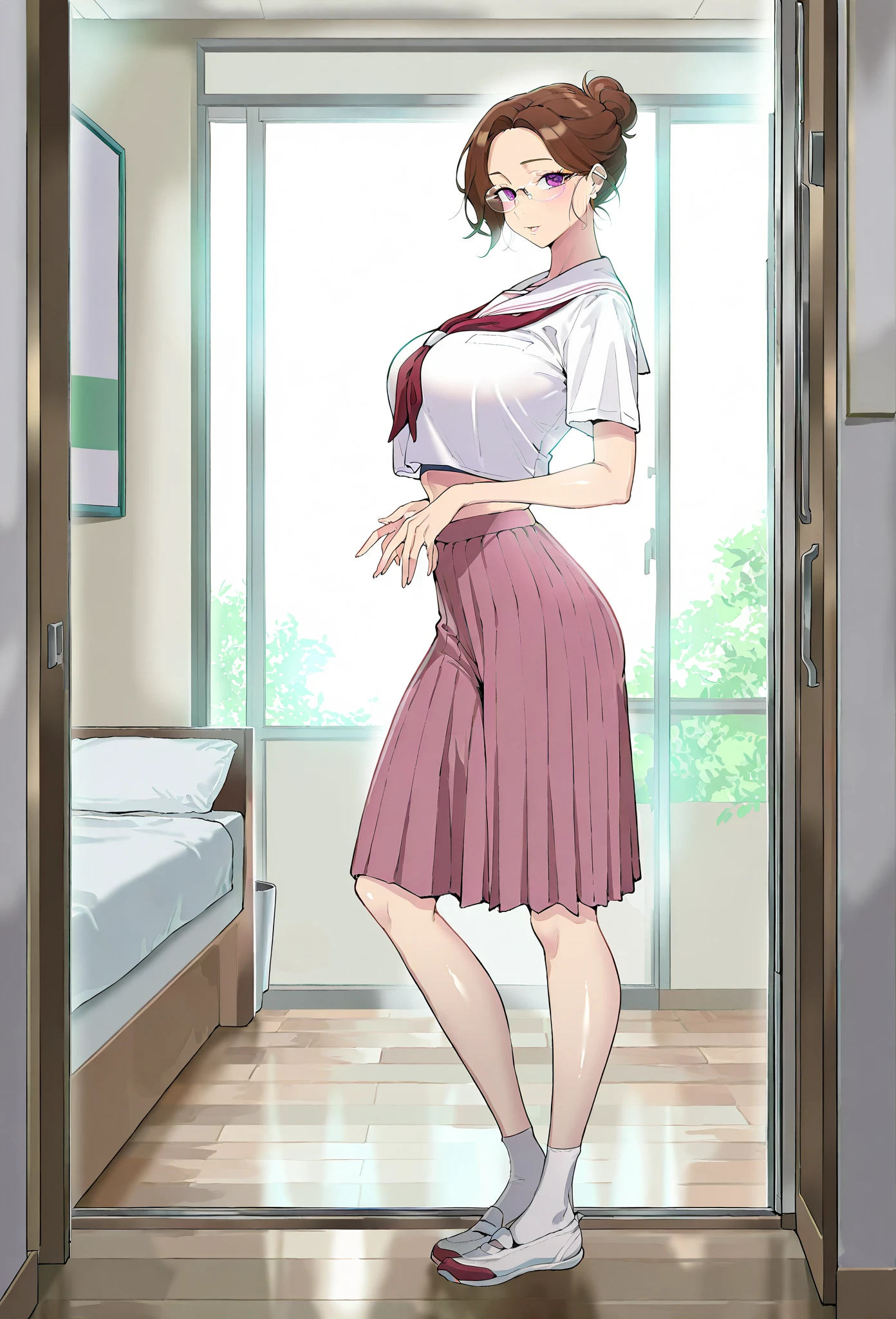 1girl, <lora:sdxl2-flat2-512b:-1>,medium breasts,
<lora:wraptowelXLv1:1.0>,rap,solo,standing, floral print,
from behind, feet out of frame, looking at viewer, frown, by classroom window, open mouth,
best quality,medium quality,