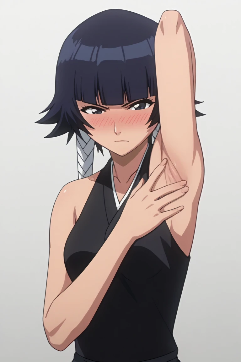 ( Anime screenshots:1.1),outdoor,
1 girl, alone, black hair, side breasts,permanent, short hair with long locks, Japanese clothing hip vents, short hair, small breasts, (white eyes:1.1),Also available in black, Not wearing, Gloves, And a skirt,low double braids,sash,Facing the audience, looking at the audience, tired,from below, (Show armpits:1.3), Sexy, Sweat,(ahegao), (Roll your eyes), naughty face, blush, open mouth, Sticking out tongue, saliva, Ah Hag ,Put your arms behind your head
