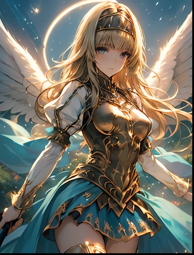 (((SFW、Highest quality、 first class masterpiece 、 Normal body 、8k、 detailed face 、 super precise、 real color 、5refer to、Highest)))、Alisha、『Valkyrie Profile 2』、Golden Hair 、 long hair、 short、Big Breasts、 slender、 slim、 Navel Exposure 、Pink Heart Dirty Print on Navel、Muscle Exposure、Half naked、Nipples See-Through Ultra Thin Transparent Slave Dress、Ultra Thin Transparent Miniskirt for Slaves、 slave iron collar 、War Spear 、Heavenly Wings、embarrassing、Throw a giant spear of light from above、moon、Sky、Aerial、Possess、The goddess's guardian spirit behind it、 sacred、Nivernvalestin