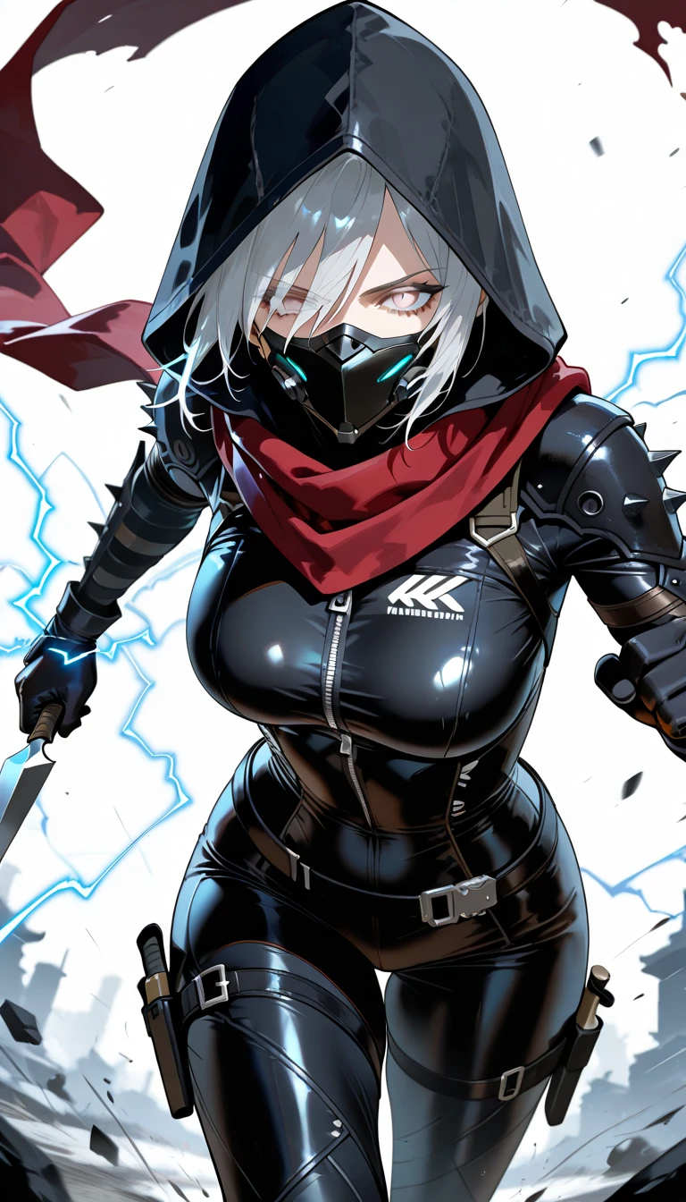 Ultra Detailed, big breast, 1girl, Official Art, Unity 8k Wallpaper, fanart, commissioned art, professional artist, digital art, alluring, ((flat color)), ((celshade)),

dark elf girl, woman, purple skin, dark skin, yellow eyes, white hair, assassins, wearing hood, glowing eyes, white eyes, rogue warrior,