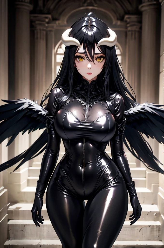 friedrich der grosse \(azur lane\:0.5), saggy breasts, latex, full body, (standing), indoors, outdoors, modelshoot style, masterpiece, detailed, high quality, sharp focus, dramatic, photorealistic painting art,<lora:friedrichDerGroEAzur_v2:1>