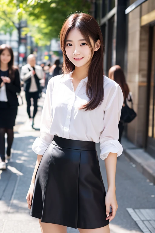 1 Girl,Main Street,Soft Light,Chinese Beauty,Long skirt,Dark-haired,long hair,