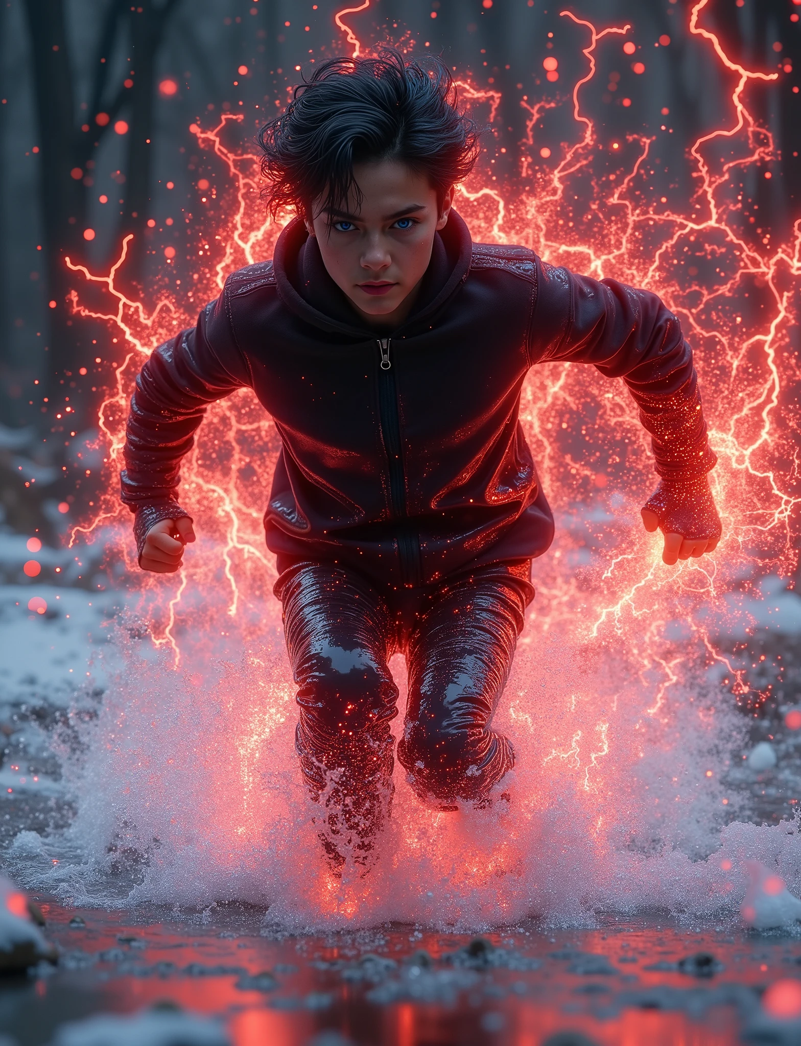 score_9, score_8_arriba, score_7_arriba, , score_chico running sobre el agua_skating on water, red electricity, good heavens, WATER WAVES, running, in water, A boy_ young man with black hair_ boy full of electrical energy, running sobre el agua, In the background a storm , hello are made while I run_or skate.High resolution, masterpiece, Anatomically correct, Precise, Detail, quality, good heavens por todos lados y en su cuerpo , he wears a black sweatshirt, and a black pants , bright red eyes and electric BLUE-EYED MAN WITH RED-BLACK RAYS AROUND HIS BODY GESTURES