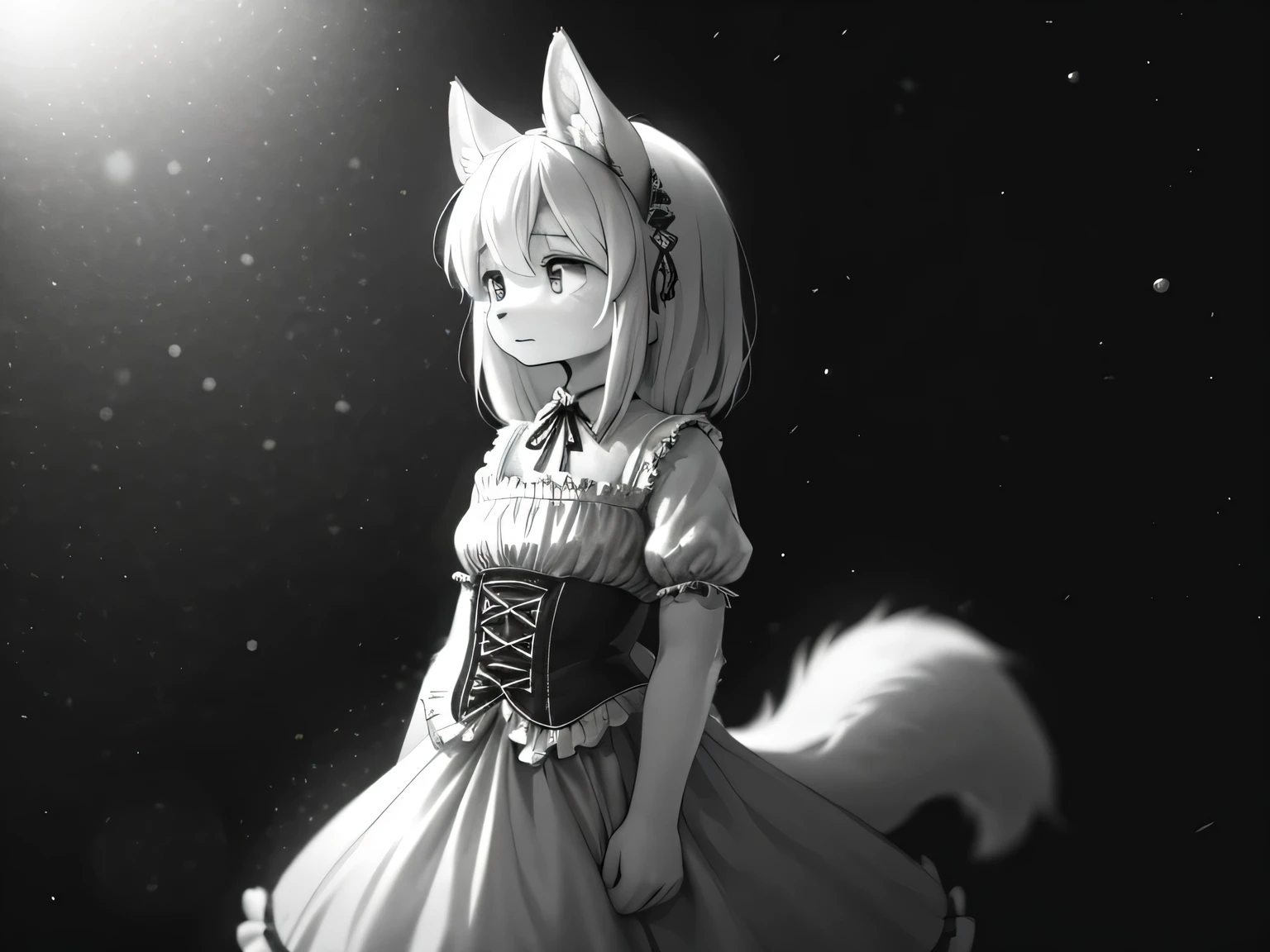 ( blurred , hips:1.6) , Rule of Thirds , The Crucial Moment , shallow depth of field , Rule of Thirds , (Old Monochrome Negative Movie , soft focus , high key :1.5) , ( out of focus ) , available light , realistic hairy fur , Round eyes , looks away , Art Pornography from the 1900s , Dirty Boring Lady , on the theater stage , naked skirt , ta costume , (French Cancan) ,