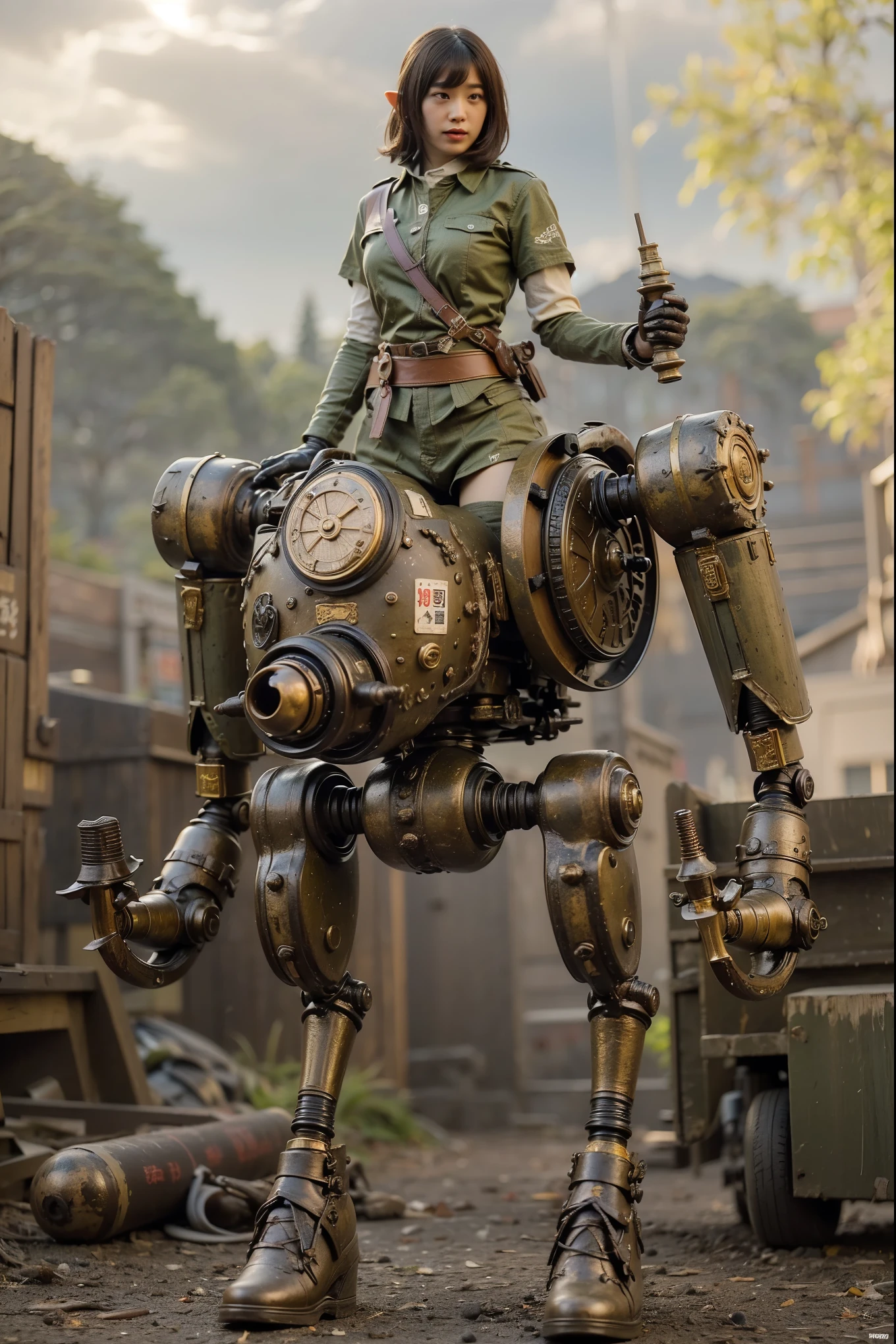 (Completely live action:1.37), (xtremely realistic textures:1.37), (masterpiece, best quality:1.2), (8k uhd, 16k, 32k, ultra high res), amazingly realistic skin, amazingly realistic photo, superrealism, (photorealistic:1.37), (RAW photo), extremely realistic, (extremely realistic all details), (extremely realistic all textures), extremely realistic lighting, extremely realistic shadow, (japanese girl:1.5), ((young face)), smiling, happy, extremery realistic face, extremely realistic skin, extremely realistic eyes, extremely realistic background, extremely realistic detail up, kkw-ph1, ((extremely intricate details, knight armor, elf ear))