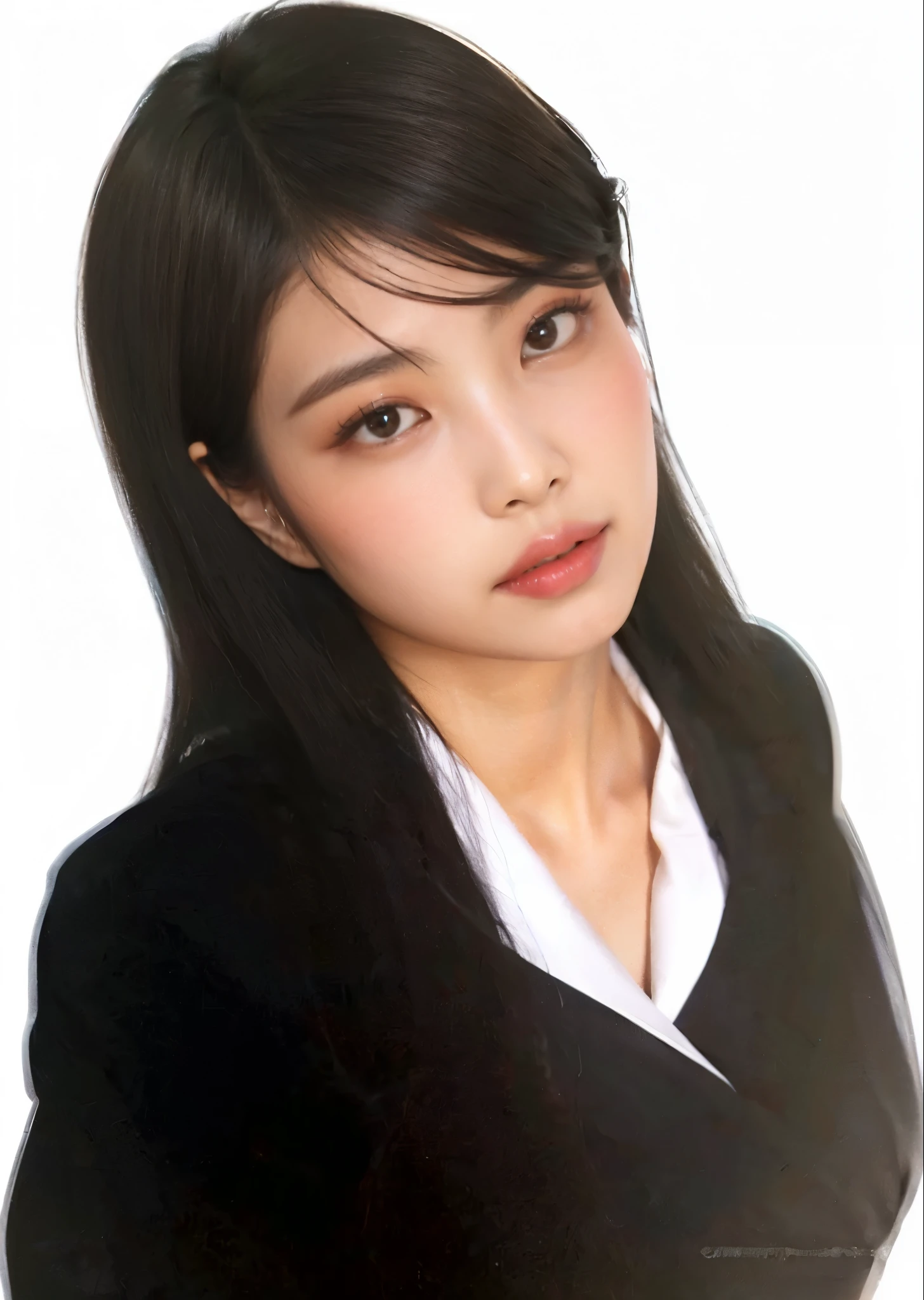secretary Black clothes knit cardigan Big Breasts tits Nipples Erotic 20-year-old