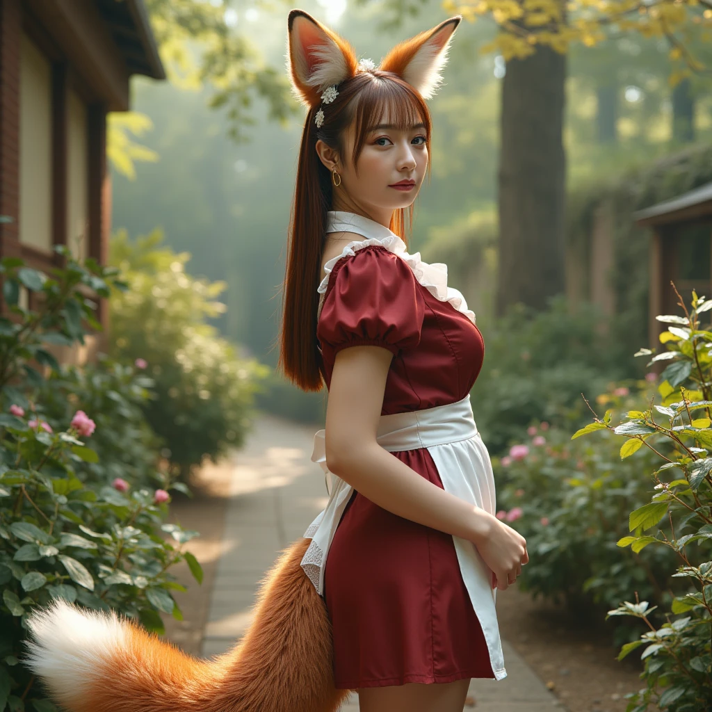 masterpiece award winning photograph of Ahri with nine pink tails League of Legends, red qipao minidress, intricate golden ornaments, skinny body with big boobs, sweat, very_long_hair, flawless skin, tiny waist, hourglass figure, shack, bottom view, full body
upright shot, 8k, raw photo, portrait standing, extremely detail, detailed face and skin texture, crepuscular rays in garden cherry blossom tree, <lora:Mild detail adjusterV10:1> <lora:RealSweat-v1.1:0.7> <lora:very_long_hair-10:0.6> <lora:girl_ali02:0.8> (ali, 1girl, nine tails, Huli erduo, long wavy pink hair:1.3), nice hands, perfect hands, <lora:T2:0.2>