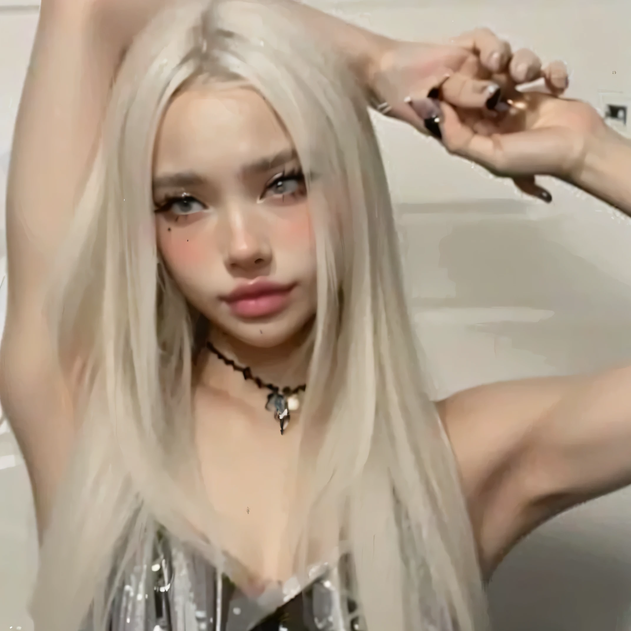 Blonde woman in white dress posing in hallway with red lipstick, Kailee Mandel, Ava Max, con cabello largo y rubio, con el pelo largo y blanco, Chica perfecta de pelo blanco, con pelo largo blanco, cabello largo rubio platino, su cabello blanco, vestido ajustado, con el pelo rubio muy largo, vestido ajustado, con cabello largo y rubio, Angie Glocka