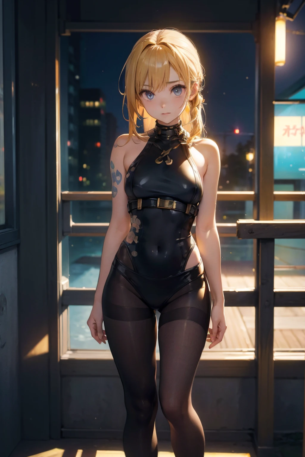 memcho, memcho, blonde hair, blue eyes, blunt bangs, demon horns, fake horns, horns, short hair,
BREAK (pilot suit:1.2)
BREAK looking at viewer,standing, leaning forward, (arms behind back:1.2),
BREAK (masterpiece:1.2), best quality, high resolution, unity 8k wallpaper, (illustration:0.8), (beautiful detailed eyes:1.6), extremely detailed face, perfect lighting, extremely detailed CG, (perfect hands, perfect anatomy),
