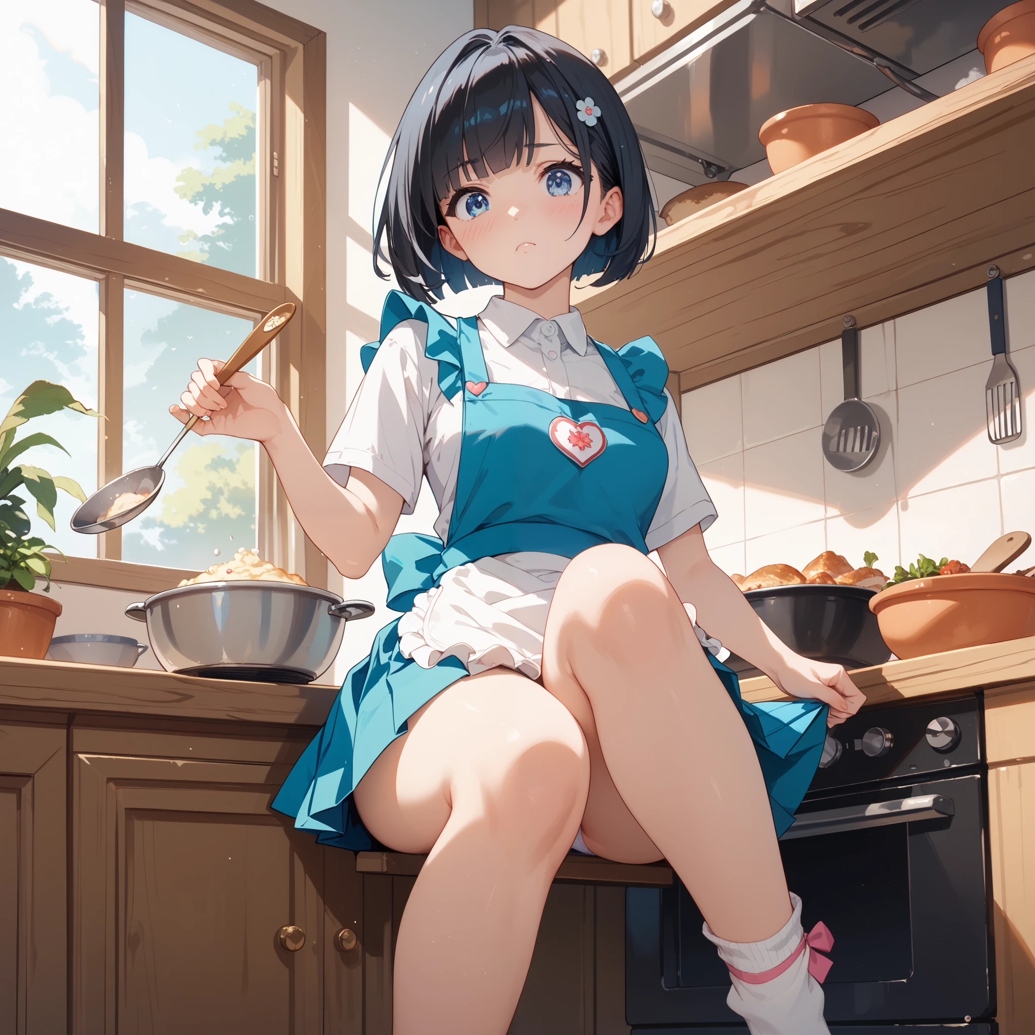the maid outfit,Cat lady,is shy,Lift your clothes,Fleshy face,Red cheeks,Ball head,Black hair,Stack socks,Small leather boots,salute,Kneeling,Suck your fingers,Saliva is ticking