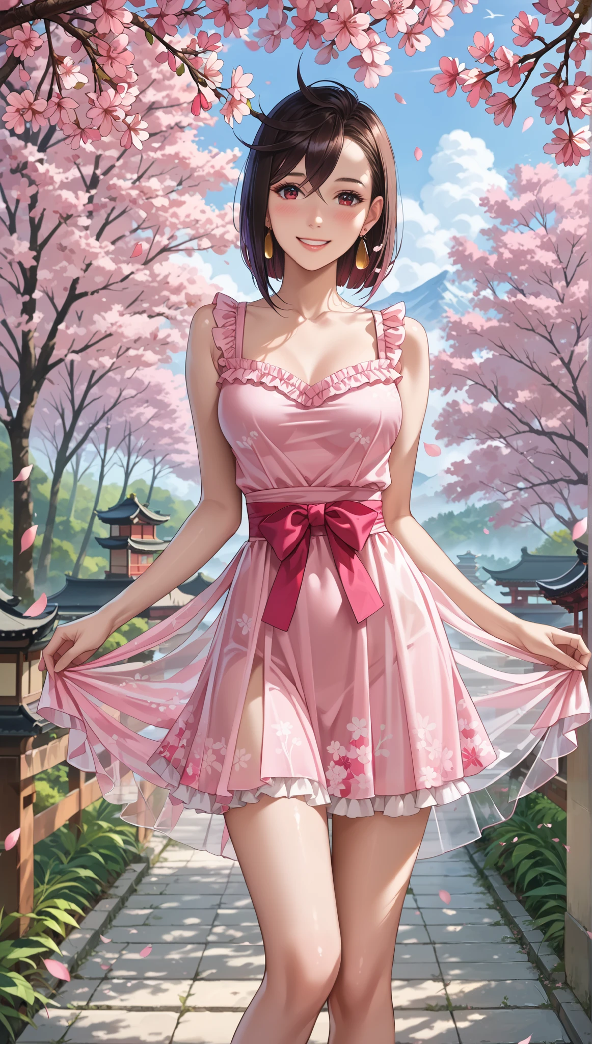 a girl that exactly looks like momo yaoyorozu, Kiara from genshin impact, Barbara from genshin impact, bulma from dbz, Android 18 from dbz and yoimiya from genshin impact.