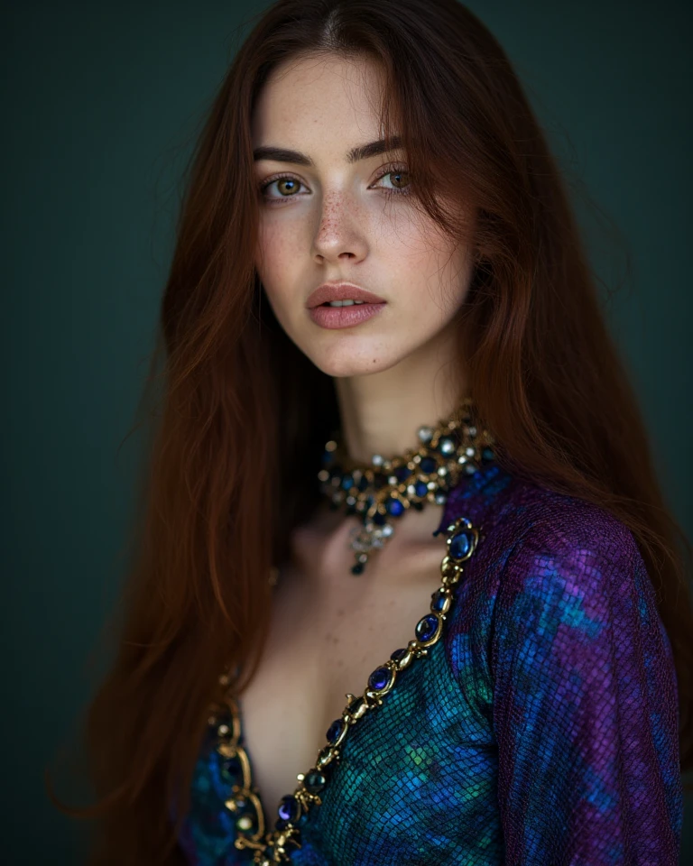 Subject: "A 24-year-old model with liquid mahogany hair (high - SeaArt AI