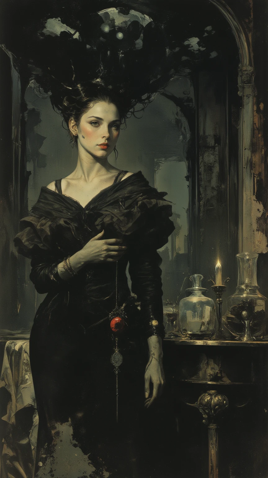 woman in a dress holding a glass of wine, Erwin Olaf, inspired by Carlo Mense, Hugh Kretschmer, inspired by Hedy Xandt, flora borsi, Tom Bagshaw Natalie Shaw, Jingna Zhang, Peter Kemp, inspired by Ray Caesar, fine art fashion magazine style, photo by Alexey Kurylev