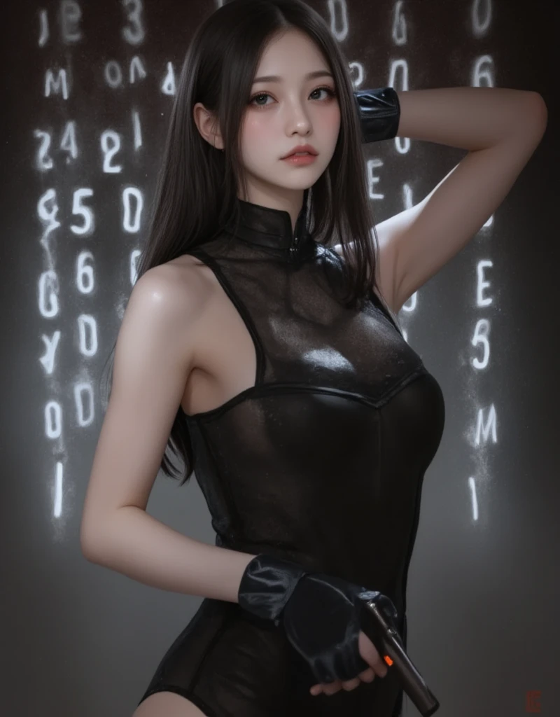 rays of sunshine, rays of sunshine, (Well-defined abs : 1.1), (perfect body figure : 1.1), (with long coiled hair : 1.2) , auburn hair，fully body photo, crowding street, Wearing black cyberpunk clothing，((Accurately executed CG 8k wallpaper), (Extremely Delicately Beautiful), (tmasterpiece), (Best quality:1.0), (ultra A high resolution:1.0), beautiful light up ,Perfect lightning, realistic shaded, [A high resolution], delicate skin, ultra - detailed，leather clothes，leather clothes，Strong texture