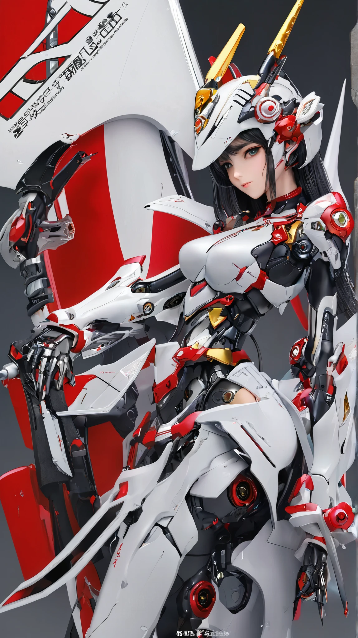 ((best quality)), ((masterpiece)), (detailed), perfect face, full frontal body,  cyberpunk girl wearing mecha outfit