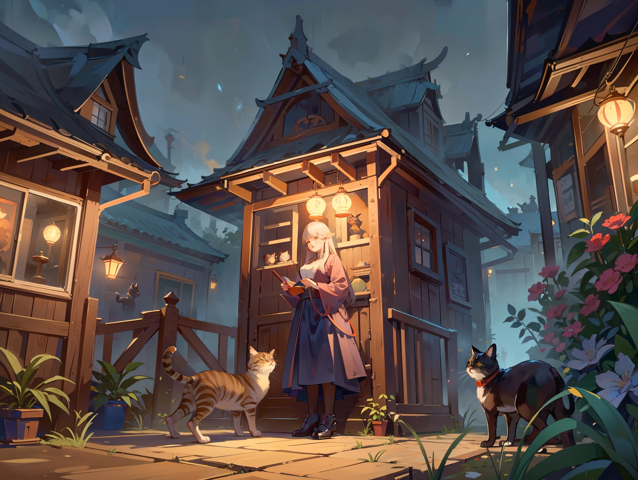 A very beautiful witch、Multiple very large cats、Witch's Familiar Cat、The witch is diligently hitting the cat、The cat is standing upright on two legs、Cats are very eerie、A group of bakeneko、At that time, their apartment was a perfect room for the two when the bare light bulbs were dazzling and shook when the freight train passed by, remember? On a cold night, I was invited by a red lantern to buy a lot of oden, and they also drank a little bit of alcohol once a month