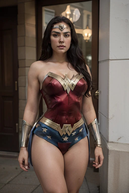 Wonder woman, 3:1 body, toned but not too shredded, curvy and muscle, full body pic, sexy pose