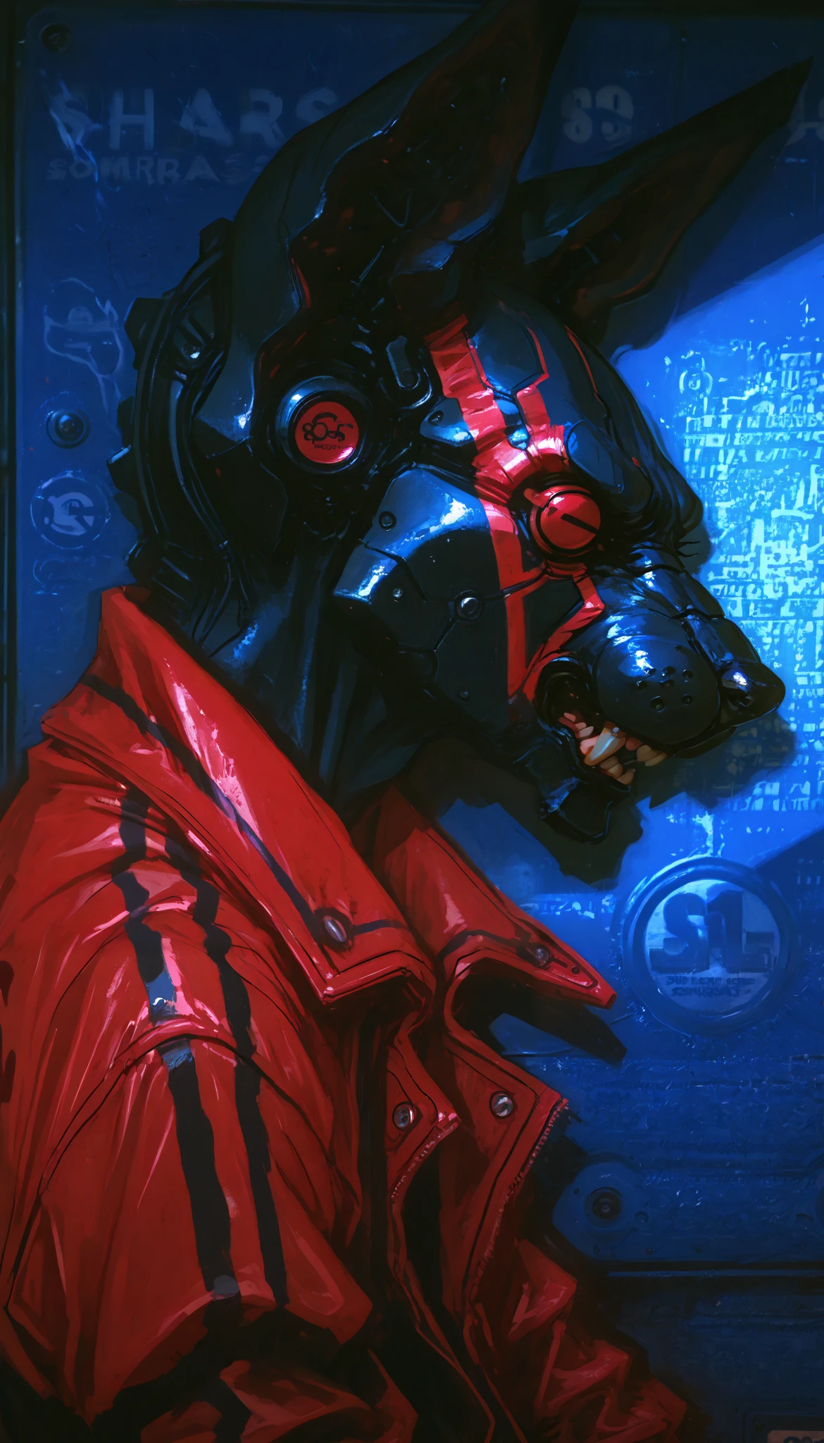 a man with red striped leather jacket, science fiction, profile view, stylized, intricate details, cinematic lighting, dramatic shadows, vibrant colors, award winning digital art,  highly detailed, 8K, Masterpiece,(sombras duras y marcadas), ( Masterpiece:1.2,  Exceptional quality  , Cinematic Experience ,  best illustration :2.0, Very detailed.2.0), 8K16K, wallpaper,