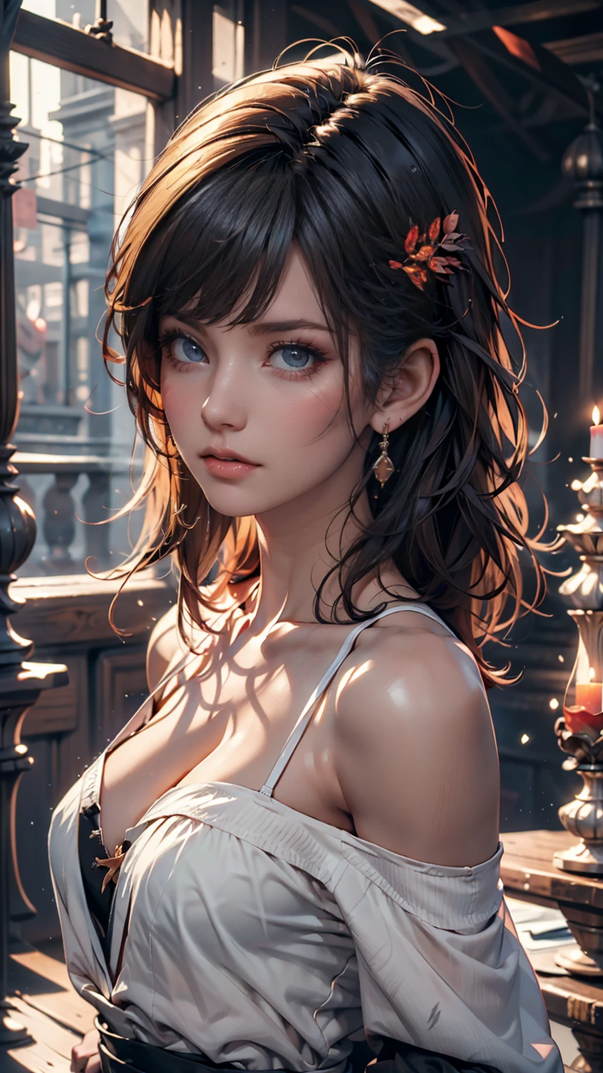 (Very detailed CG ユニティ 8k 壁紙,masterpiece, Highest quality, Very detailed),(Best lighting, Best Shadow, Very delicate and beautiful),floating,High saturation,Blonde+blue eyes:1.2,Gloomy Gothic Landscape, Long Hair, Gazing into the distance. (長いブロンドの髪と輝くblue eyesのゴシック照明を持つ美しい女の子)