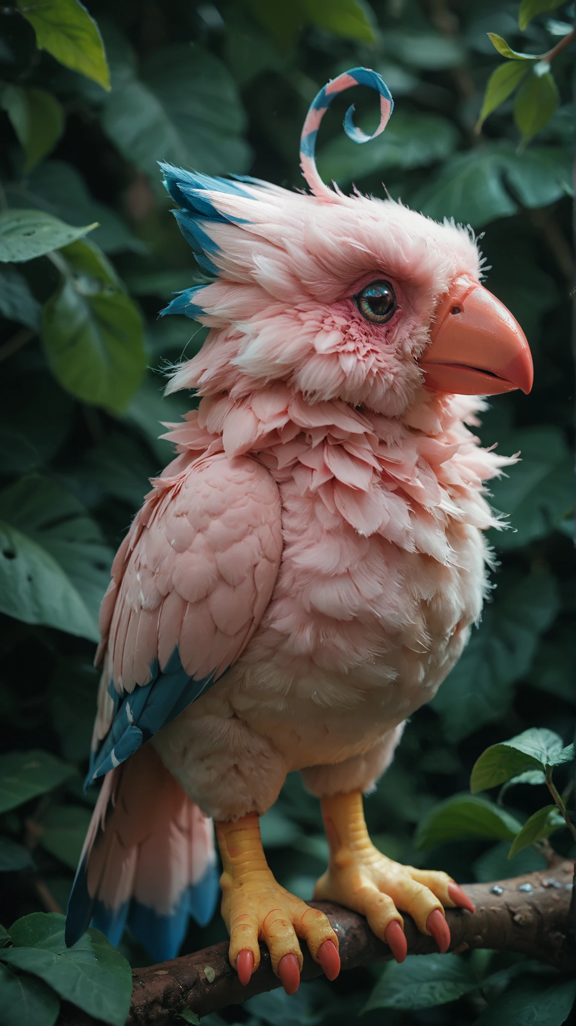 Bird-like creature , pink