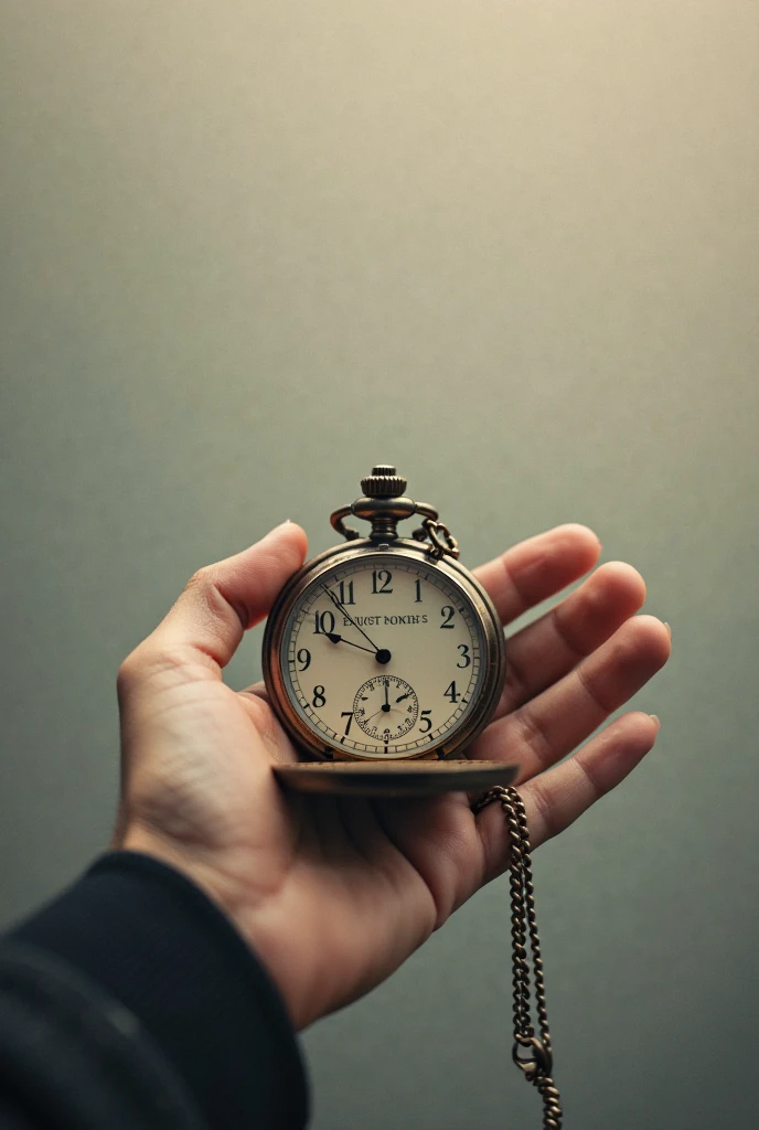 A man holding a piece of paper with the word TIME WORLD written on it,