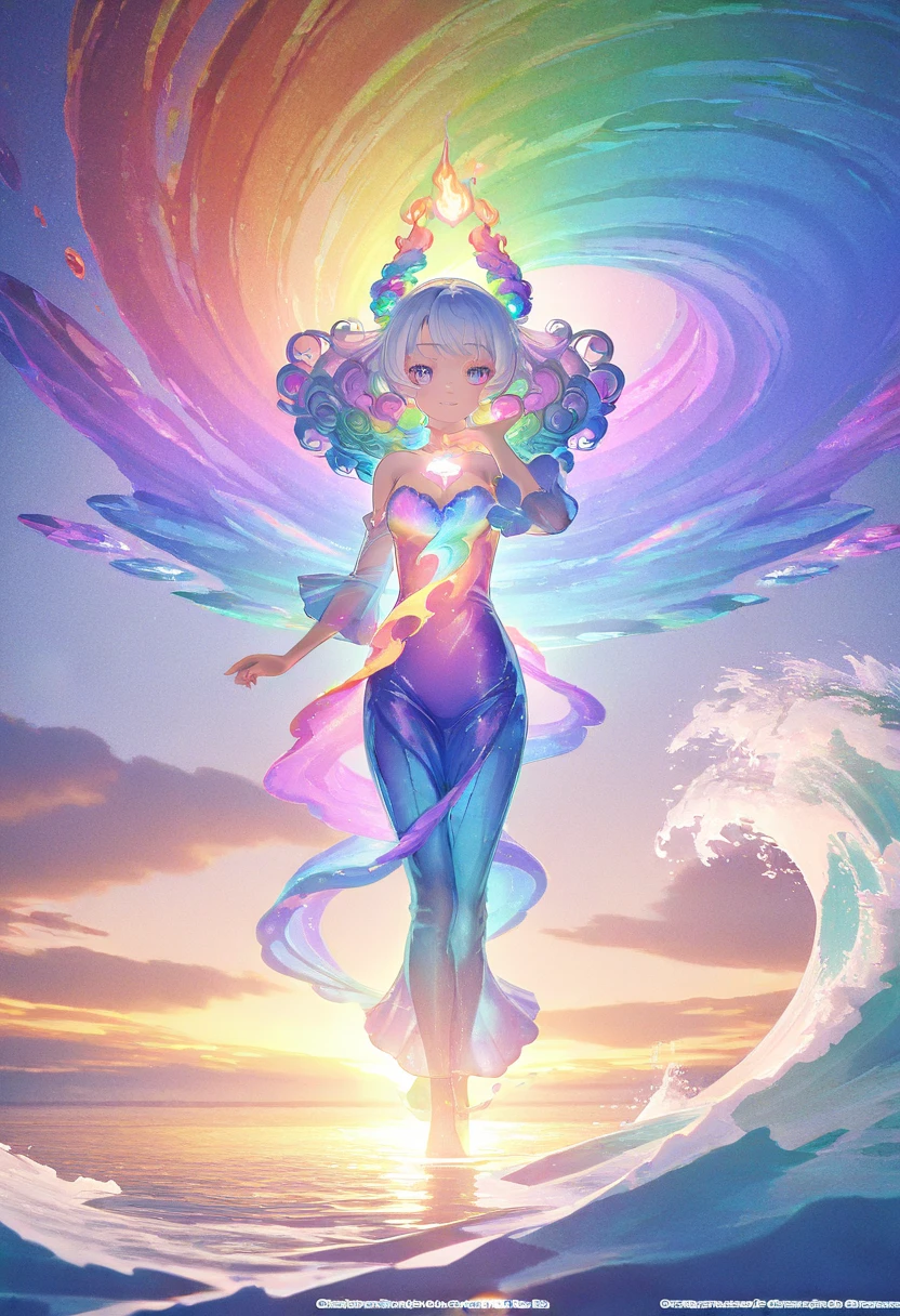 There was a woman with her hair standing upside down on her knees,Two large pythons,choker necklace,Yingluo,crown,arm,bangle,ankle bracelets,Tired,Soft and light clothing,Flowing cloud,Cloud,fresh flowers,(nice hand),(Good feet),(good legs),realisticlying,white skinned,((Correct body structure)),decorated in white,baiyun,Blue sky,Head background with round light,Behind him is a rainbow circle,Front lighting,Positive light,No shadows on the face,There are no shadows on the body,Clouds and lightning,Unreal space,ethereal world,dreamworld,tmasterpiece,4K,ultra-definition,professional photoshooting,