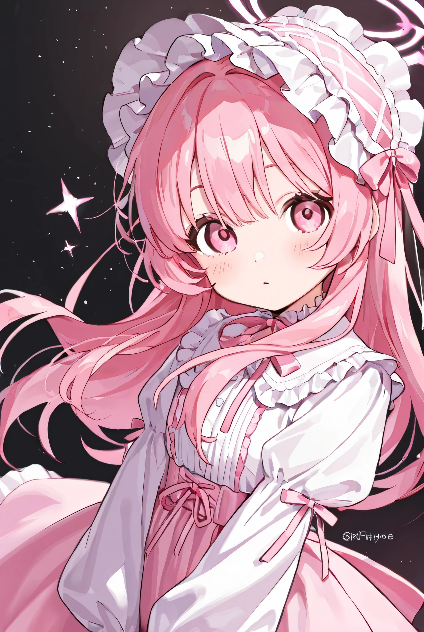 Dreamy Sparkly Pink Braids,Long white rabbit ears,Pink sailor suit,White socks,White loose antique clothing,The eyes are pink,It's a cute girl