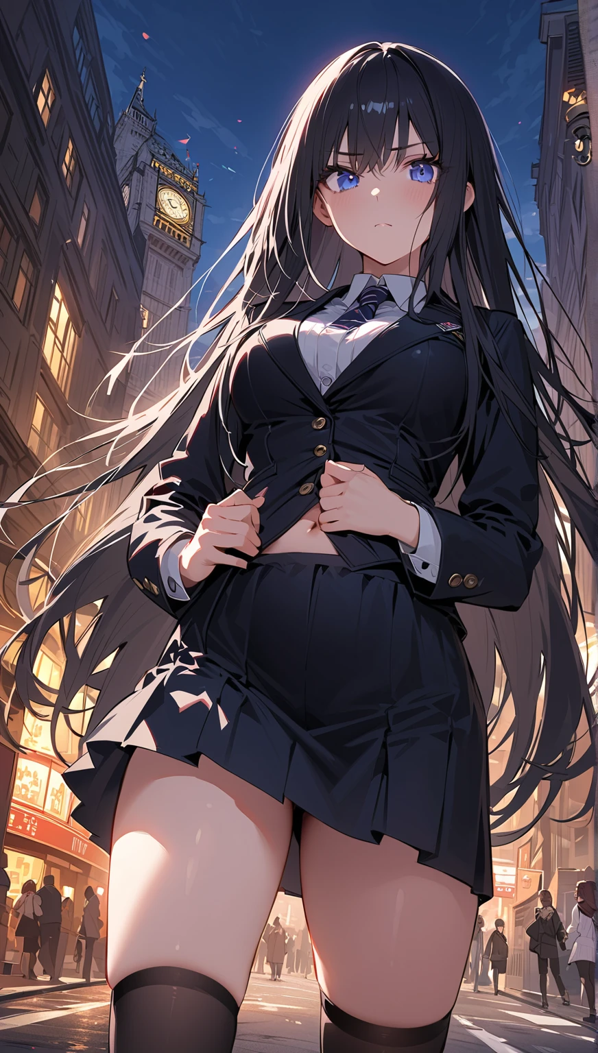 beautiful face,anime,cool beauty,1 girl,black hair,residential area at night,blouse,flare skirt,bottomless,C cup,natural body,20th generation,no pubic hair,shy smile,Length 162cm,sharp outline,Bust 82cm,semen flowing from the vagina,skirt lift,show off pussy
