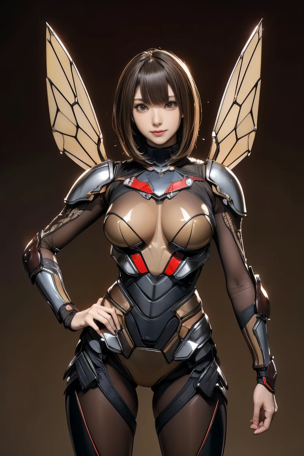 (High resolution,masutepiece,Best Quality,extremely details CG, Anime, Official art:1.4), Realistic, Photo, amazing fine details, all intricate, gloss and shiny,awesome many layers, 8K Wallpaper,3D, sketch, kawaii, Illustration,( Solo:1.4), perfect female proportion,villainess, (Fusion of dark brown cockroach and lady:1.4), (Brown cockroach forms ready:1.2), (Brown cockroach woman:1.2), (Fusion:1.2), (Solo:1.4), (Evil smile:1.2), muscular, Abs, (cockroach brown exoskeleton bio insect Suit:1.4), (Brown exoskeleton insect armor from cockroaches:1.2), (Brown transparent cockroach wings:1.4), (Brown cockroach antenna:1.3),