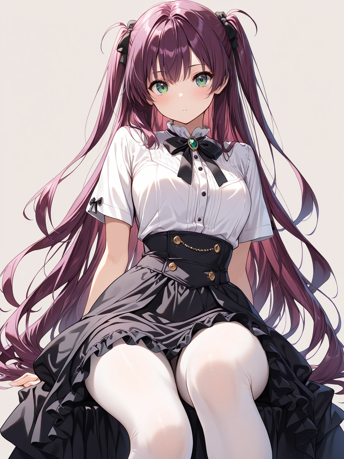 masterpiece,1girl,solo, <lora:TashkentBoundV1-06:1> ,purple hair, metal collar, tears,cry,tearing up, white legwear, chain leash,arms behind back:1.2,kneeling,bondage,bdsm, high ponytail, center opening:1.2,torn clothes, ahegao