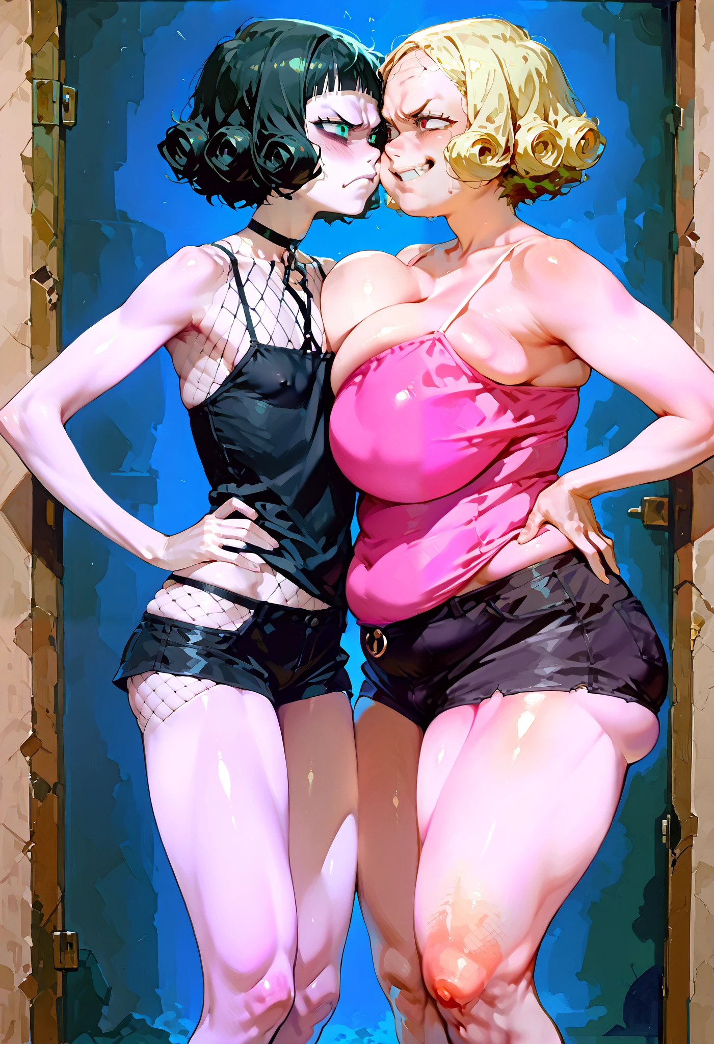 masterpiece, Highest quality,multiple 、 hair ornaments, eye, smile, short hair,View your viewers, hug, shirt、Nipples、((No clothes))((The body is slim))、Show me your ass、Glasses、Small breasts((naked))((Lie down on the bed))(pubic hair)((Open up))