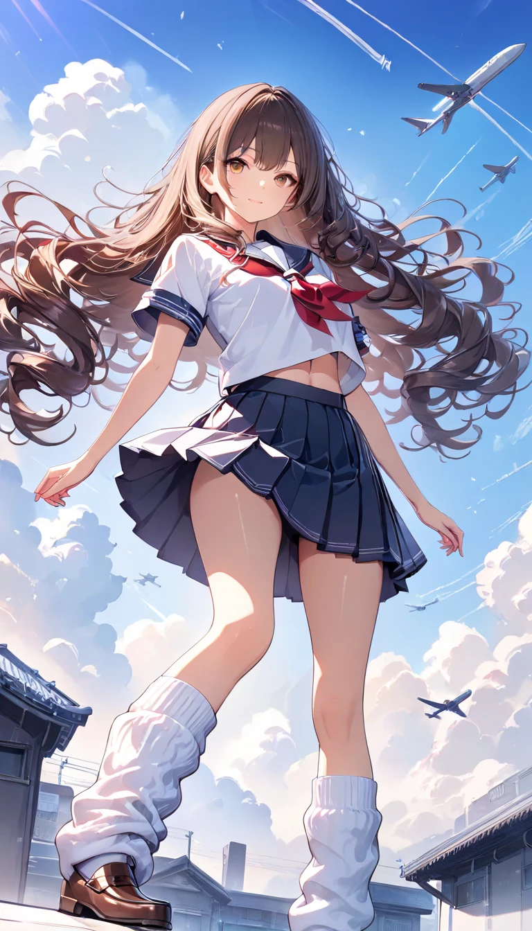 ((Highest quality、masterpiece、Anime Style、Highest quality、High resolution、8k、detailed、ultra-detailed:1.3))、Long legs、Sharp focus:1.2, Beautiful woman with perfect figure:1.4、(smile:1.2), double eyelid、30-year-old woman、Sexy pose、((((Shut your mouth.、One Woman、ワンピース:1.5)))),The background is tokyo